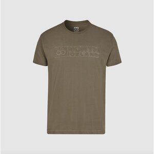 66°NORTH Blær Chest logo T-shirt (Unisex) Sz L Taupe